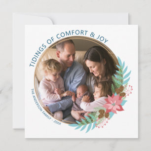 Cartes Pour Fêtes Annuelles Courbe de Noël Poinsettia   Noël photo