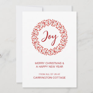 Cartes Pour Fêtes Annuelles Courbe moderne de baies rouges. Logo d'entreprise