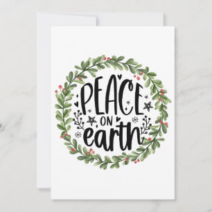 Cartes Pour Fêtes Annuelles Couronne aquarelle Paix sur Terre