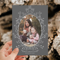Couronne botanique élégante Noël Photo Gris