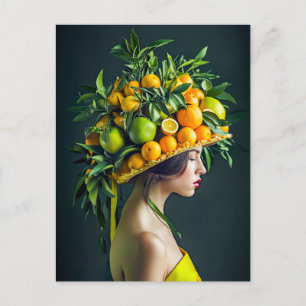 Cartes Pour Fêtes Annuelles Couronne d'agrumes exotiques aux couleurs vives