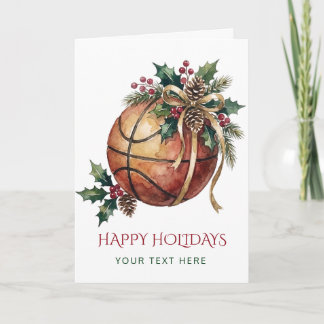 Cartes Pour Fêtes Annuelles Couronne de basketball Bow Noël