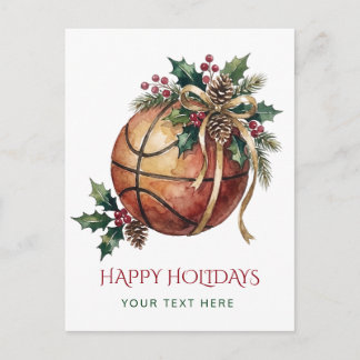 Cartes Pour Fêtes Annuelles Couronne de basketball Bow Noël