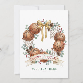 Cartes Pour Fêtes Annuelles Couronne de basketball Noël