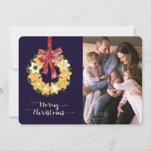 Cartes Pour Fêtes Annuelles Couronne de biscuits de Noël avec Arrière - plan b
