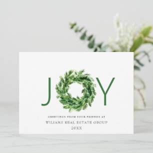 Cartes Pour Fêtes Annuelles Couronne de branche de pin festive JOY Noël