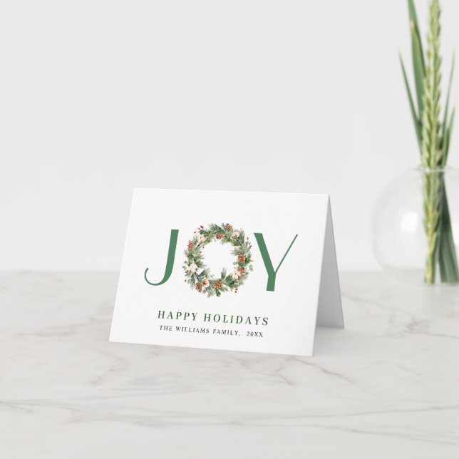 Cartes Pour Fêtes Annuelles Couronne de cônes de pin simple Joyeux Noël (Devant)