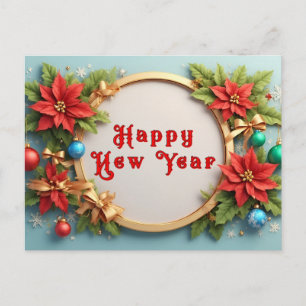 Cartes Pour Fêtes Annuelles Couronne de fête élégante 🎁🎄 Ornement de poinset