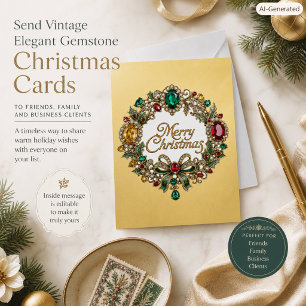 Cartes Pour Fêtes Annuelles Couronne de fêtes élégante pour Noël