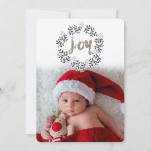 Cartes Pour Fêtes Annuelles Couronne de feuilles JOY Rustique Fête Décoration