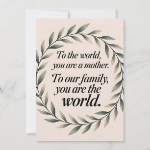 Cartes Pour Fêtes Annuelles Couronne de feuilles pour la fête des mères pour n