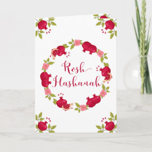 Cartes Pour Fêtes Annuelles Couronne de fleurs de grenade pour le Nouvel An Ro