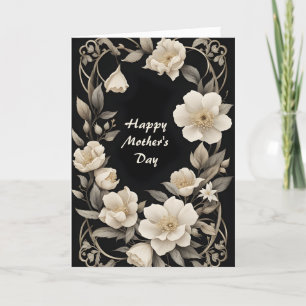 Cartes Pour Fêtes Annuelles Couronne de fleurs d'ivoire pour la fête des mères