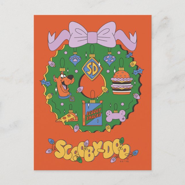 Cartes Pour Fêtes Annuelles Couronne de friandises de Noël Scooby-Doo Graphiqu (Devant)