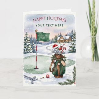 Cartes Pour Fêtes Annuelles Couronne de golf Noël