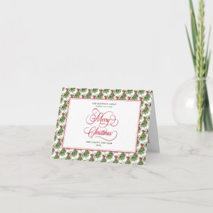 Cartes Pour Fêtes Annuelles Couronne de gui ruban rouge écriture cursive Logo