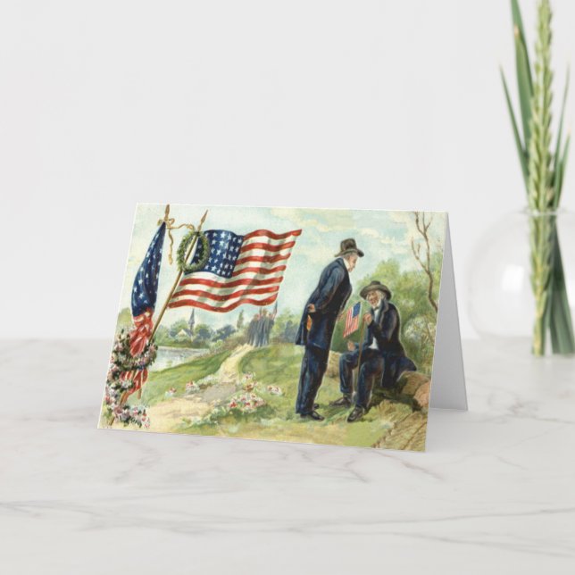 Cartes Pour Fêtes Annuelles Couronne de l'église des vétérans du drapeau améri (Devant)