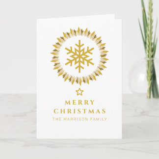 Cartes Pour Fêtes Annuelles Couronne de neige en or blanc pour photo de Noël