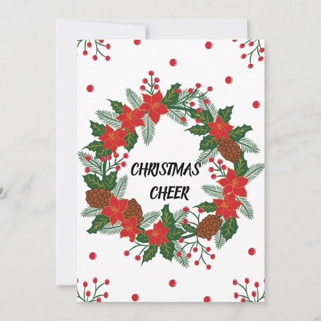 Cartes Pour Fêtes Annuelles Couronne de Noël (Devant)