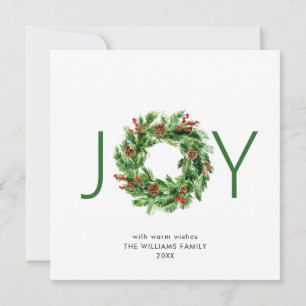 Cartes Pour Fêtes Annuelles Couronne de Noël à cônes de pin et baie de houx