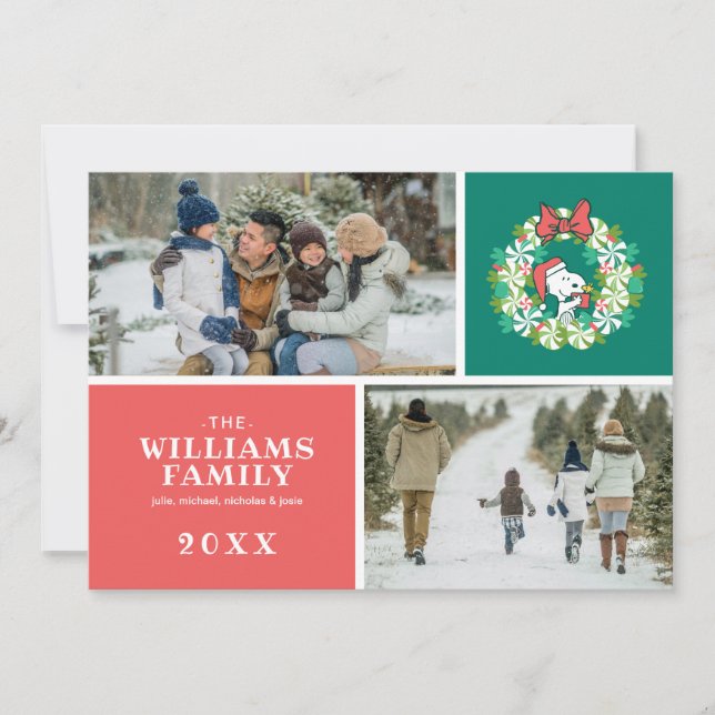 Cartes Pour Fêtes Annuelles Couronne de Noël au poivre de la fête de Noël (Devant)