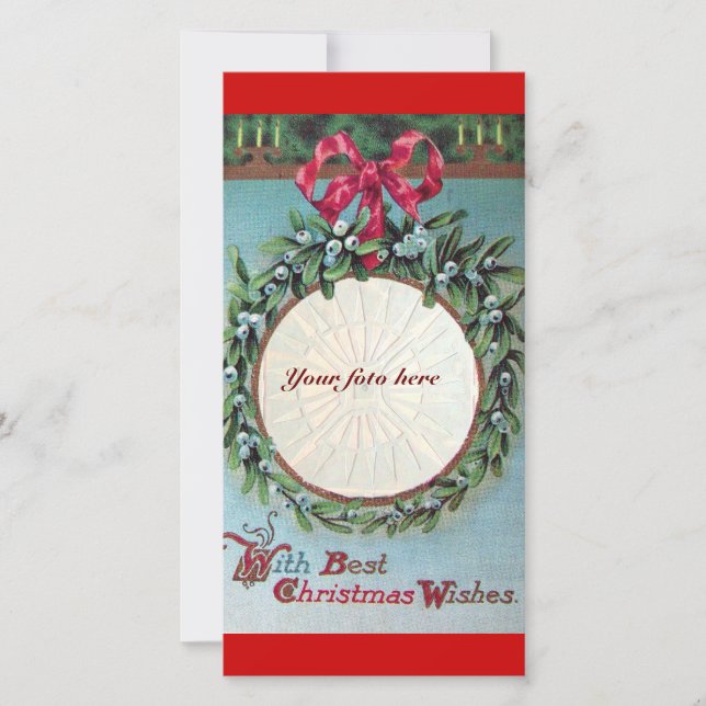 CARTES POUR FÊTES ANNUELLES COURONNE DE NOËL AVEC GUI (Devant)