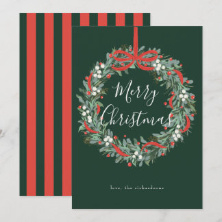 Cartes Pour Fêtes Annuelles Couronne de Noël baies et noeud