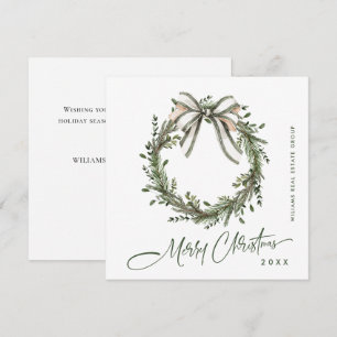 Cartes Pour Fêtes Annuelles Couronne de Noël Bohème Minimaliste Neutre pour En