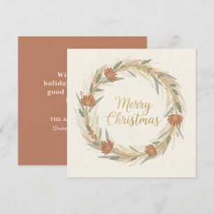 Cartes Pour Fêtes Annuelles Couronne de Noël Boho Minimaliste