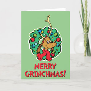 Cartes Pour Fêtes Annuelles Couronne de Noël de Grinch Max