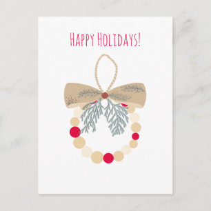 Cartes Pour Fêtes Annuelles Couronne de Noël décorative avec éléments naturels