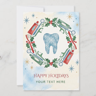 Cartes Pour Fêtes Annuelles Couronne de Noël dentaire Dentiste Noël