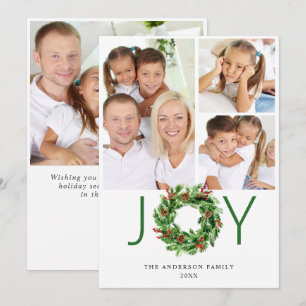 Cartes Pour Fêtes Annuelles Couronne de Noël en pin houx baie 4 PHOTO