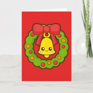 Cartes Pour Fêtes Annuelles Couronne de Noël et Bell