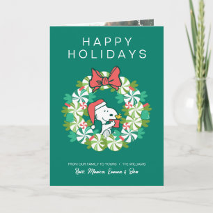 Cartes Pour Fêtes Annuelles Couronne de Noël festive à la menthe poivrée