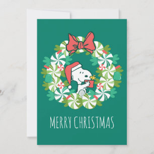 Cartes Pour Fêtes Annuelles Couronne de Noël festive à la menthe poivrée