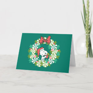 Cartes Pour Fêtes Annuelles Couronne de Noël festive à la menthe poivrée