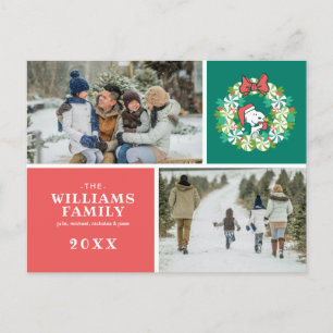 Cartes Pour Fêtes Annuelles Couronne de Noël festive à la menthe poivrée