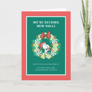 Cartes Pour Fêtes Annuelles Couronne de Noël festive à la menthe poivrée