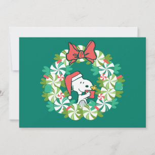 Cartes Pour Fêtes Annuelles Couronne de Noël festive au poivre de menthe