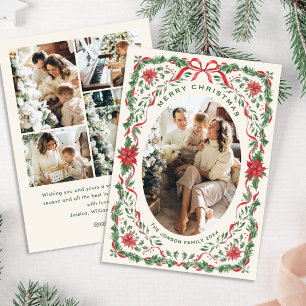 Cartes Pour Fêtes Annuelles Couronne de Noël funky et fantaisiste avec ruban r