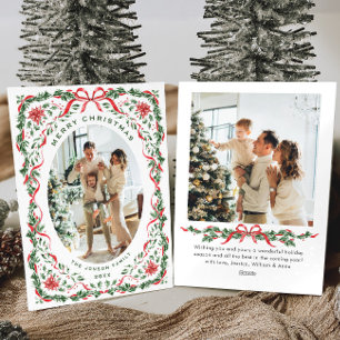 Cartes Pour Fêtes Annuelles Couronne de Noël funky fantaisiste à ruban rouge 2