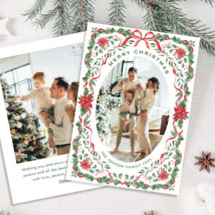 Cartes Pour Fêtes Annuelles Couronne de Noël funky fantaisiste à ruban rouge 2