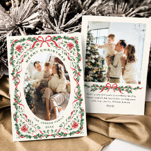 Cartes Pour Fêtes Annuelles Couronne de Noël funky fantaisiste à ruban rouge 2