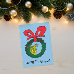 Cartes Pour Fêtes Annuelles Couronne de Noël Grinch Classique