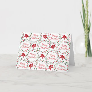 Cartes Pour Fêtes Annuelles Couronne de Noël joyeux rouge vert blanc