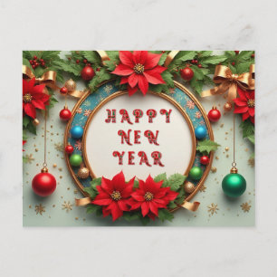 Cartes Pour Fêtes Annuelles Couronne de Noël luxueuse 🎄✨ Ornement de poinsett
