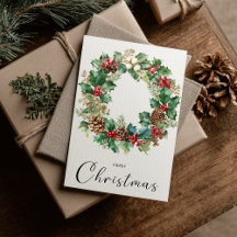 Couronne de Noël minimaliste vintage joyeux Noël
