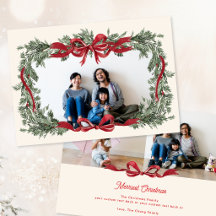 Couronne de Noël personnalisée avec ruban rouge 3