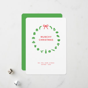 Cartes Pour Fêtes Annuelles Couronne de Noël pour gourmets Editable Couleur Fe
